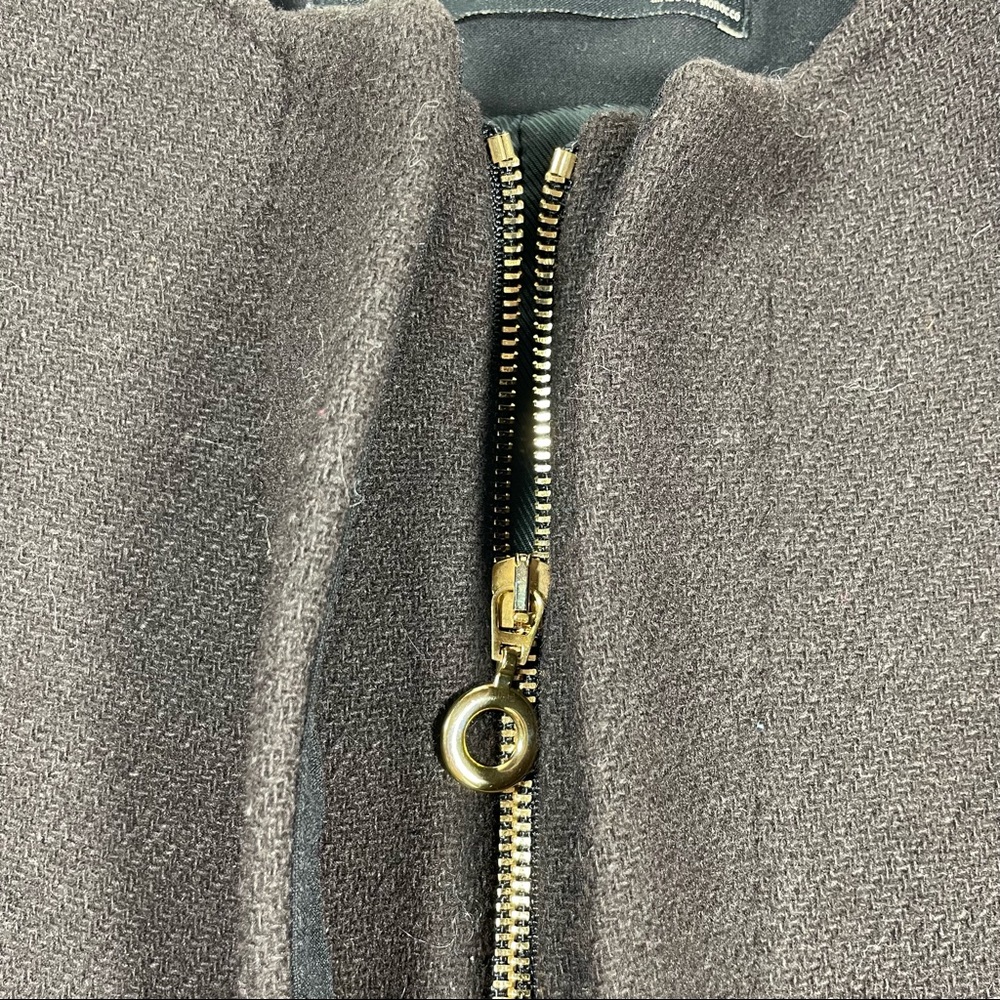 Zara Basic Brown Round Neck Wool Blends Long Coat… - image 4